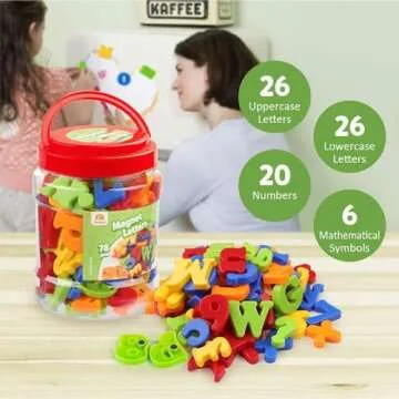 Coogam Magnetic Letters Numbers Alphabet Fridge Magnets Colorful Plastic ABC 123 Educational Toy Set Preschool Learning Spelling Counting Uppercase Lowercase Math for 3 4 5 Years Kid(78 Pcs)
