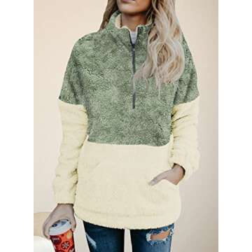 Chase Secret Womens Long Sleeve Zip Sweatshirt Fleece Pullover Outwear Coat with Pockets(S-XXL)