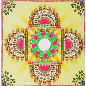 Colorful Handmade Diwali Rangoli Decor for Home