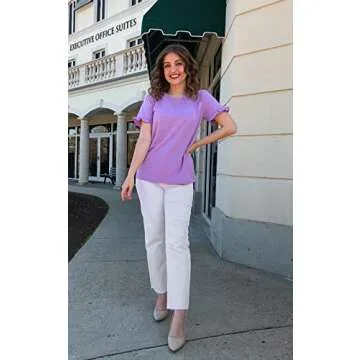 PRETTYGARDEN Casual Summer Ruffle Tee for Women