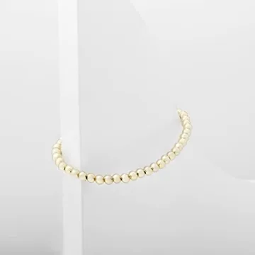 14K Gold Plated Beaded Bracelet Women Sustainable Elegance