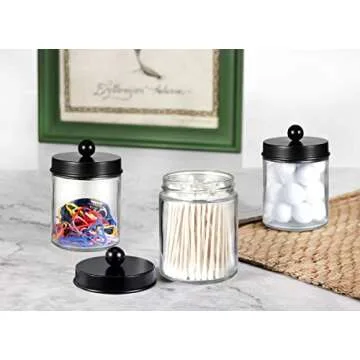 Chic Amolliar Apothecary Jars for Bathroom Organization