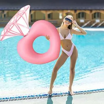 Diamond Swimming Ring Floaty Party Pools Beach Toys for Adults Inflatable Swimming Ring Floating Bed Fun Party Beach Floaty Party Pools Inflatable Floating Bed Fun Party Beach Swim Pool Toys…