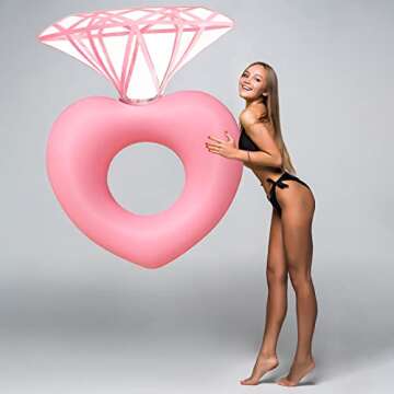 Diamond Swimming Ring Floaty Party Pools Beach Toys for Adults Inflatable Swimming Ring Floating Bed Fun Party Beach Floaty Party Pools Inflatable Floating Bed Fun Party Beach Swim Pool Toys…