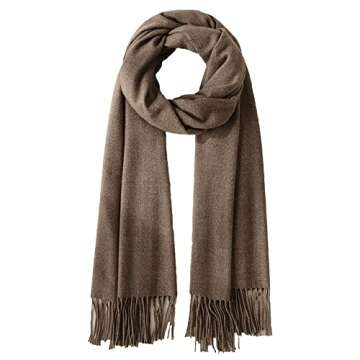 Qyx Winter Cashmere Solid Color Scarf-Fashion Women's Large Warm Shawls and Wraps-Adult Long Classic Scarf Gift for Lover