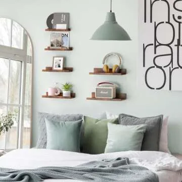 Fixwal Floating Shelves, 6 Sets of Wall Mounted Shelves for Home Decor, Modern Picture Ledge Shelves for Living Room, Bedroom, Bathroom, Kitchen (Brown)