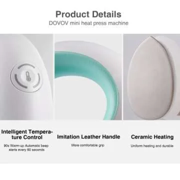 Dovov Mini Heat Press, Small Heat Press Machine for T Shirt, Shoes, Hats, Iron Press for Small HTV Vinyl Projects (Green)