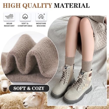 MOGGEI Womens Merino Wool Socks for Hiking Winter Warm Thick Thermal Crew Cozy Cabin Ladies Gift Comfy Boot Work Socks 5 Pairs(Assorted(5 Pairs))