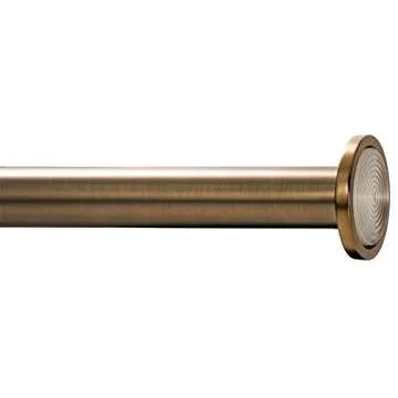 Ivilon Tension Curtain Rod - Spring Tension Rod for Windows or Shower, 54 to 90 Inch. Warm Gold
