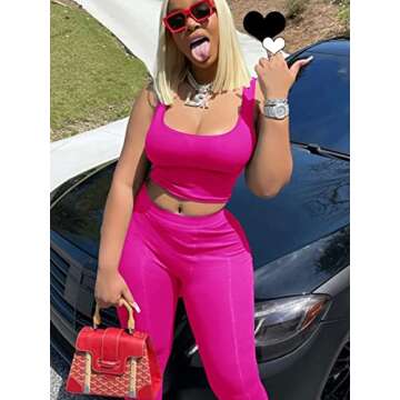 Stylish AYWA Casual Workout Sets for Women - Fuchsia