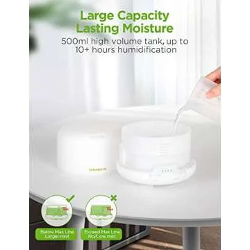 InnoGear 500ml Aromatherapy Essential Oil Diffuser Cool Mist Humidifier Waterless Auto Shut-off with 4 Timers and 7 LED Color Changing Lights