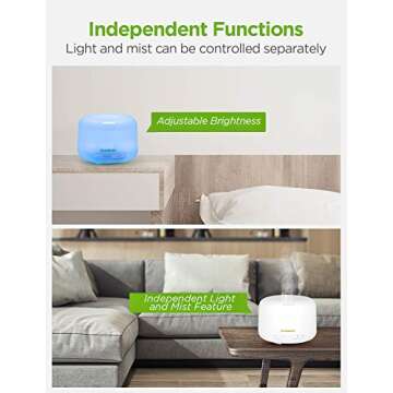 InnoGear 500ml Aromatherapy Essential Oil Diffuser Cool Mist Humidifier Waterless Auto Shut-off with 4 Timers and 7 LED Color Changing Lights
