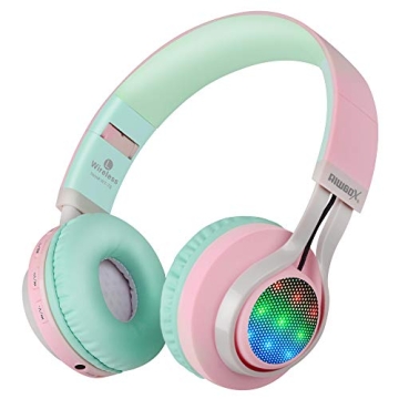 Riwbox WT-7S Light Up Bluetooth Headphones for Kids