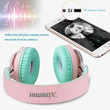 Riwbox WT-7S Light Up Bluetooth Headphones for Kids