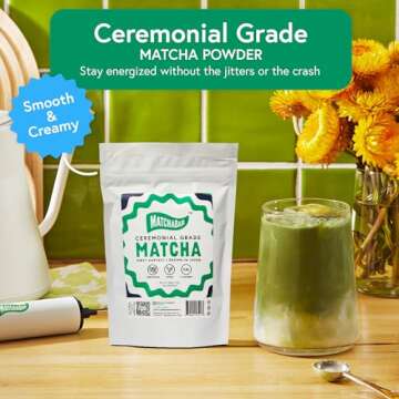 Matchabar Matcha Powder (200g) - Ceremonial Grade Authentic Japanese Matcha Green Tea Powder - Match...