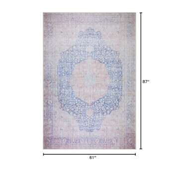 Monolia Machine Washable Area Rug, Low Pile Rug for Living Room, Bedroom, Bathroom, Kitchen, Vintage...