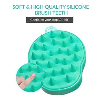 Hair Scalp Massager Shampoo Brush | Sumi Eco Silicone Scalp Care Comb with Soft Bristles | Tourmalin...