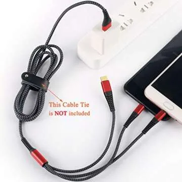 incofan Multi Charger Cable, 2Pack 6ft Nylon Braided Universal 3 in 1 Multiple Ports Devices USB Charging Cord with Gold-Plated Type C/Micro USB Connectors for Phones Tablets (Charging Only)