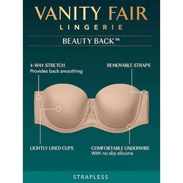 Vanity Fair Women's Beauty Back Smoothing Strapless Bra - 44DD