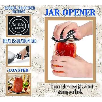 CAMDEPOSU Wide Mouth Mason Jars 32 oz - (4 Pack) Ball Quart With Airtight lids and Bands For Canning, Fermenting, Pickling, Freezing, Storage Glass jar, Microwave & Dishwasher Safe, Clear