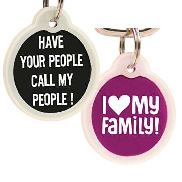GoTags Funny Dog and Cat Tags Personalized with 4 Lines of Custom Engraved Text, Dog and Cat Collar ...
