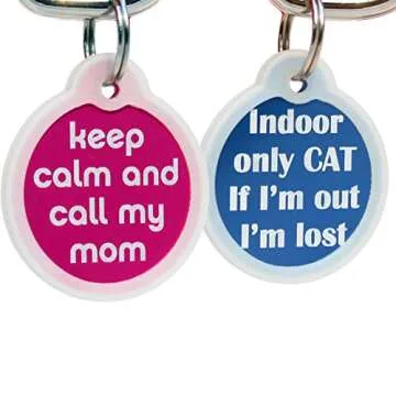 GoTags Funny Dog and Cat Tags Personalized with 4 Lines of Custom Engraved Text, Dog and Cat Collar ID Tags Come with Glow in The Dark Silencer to Protect Tag and Engraving, (Oh Shit)