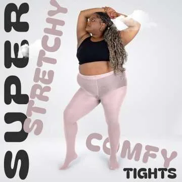 Silky Toes Plus Size Opaque Tights for Women - Bpink