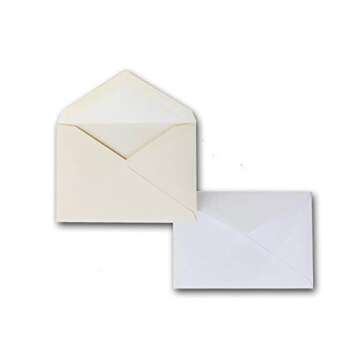 Custom Printed Return Address on A-1 4Bar RSVP Size Envelopes - White Pointed Flap - Great for Response Cards, Wedding Invites, Event, Parties, Graduations, Showers, DIY, Etc. (White, 50 Pack)