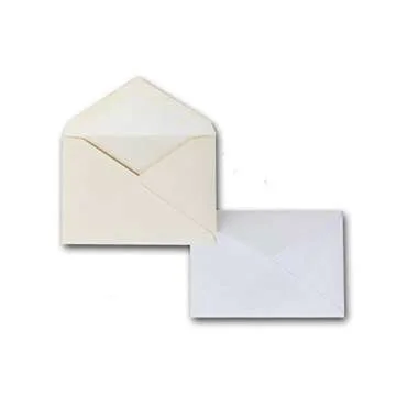 Custom Printed Return Address on A-1 4Bar RSVP Size Envelopes - White Pointed Flap - Great for Response Cards, Wedding Invites, Event, Parties, Graduations, Showers, DIY, Etc. (White, 50 Pack)
