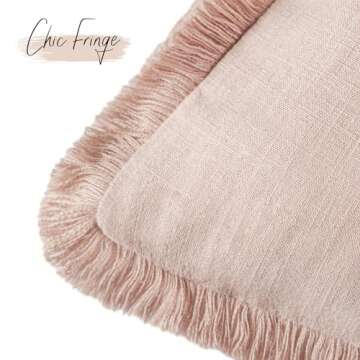 Foindtower Cozy Boho Fringe Lumbar Pillow Cover
