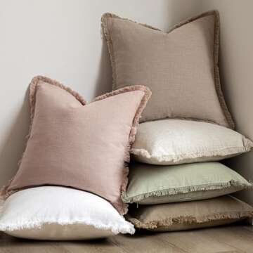 Foindtower Cozy Boho Fringe Lumbar Pillow Cover