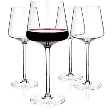 LUXBE Crystal Wine Glasses Set of 4 for Red & White Wines