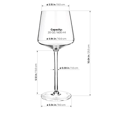 LUXBE Crystal Wine Glasses Set of 4 for Red & White Wines