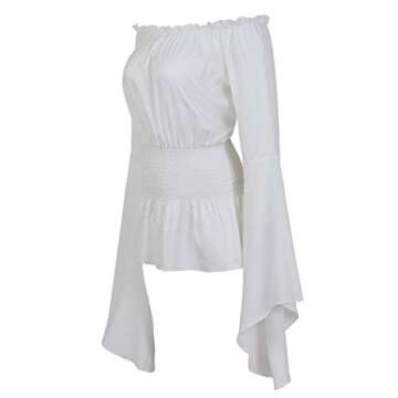 Kranchungel Renaissance Shirt Women White Renaissance Shirt Womens Pirate Blouse Long Sleeve Renaiss...