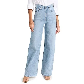 Levi's Women's Ribcage Wide Leg Jeans - Perfect High Waisted Flattering Fit
