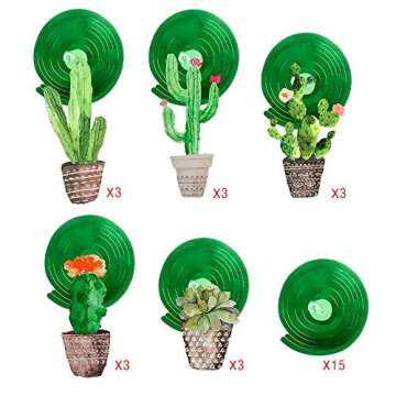 Konsait Cactus Hanging Swirl Decoration(30Pack), Cactus Swirls Birthday Party Spirals Home Ceiling Wall Decor for Mexican Fiesta Forest Woodland Farm Baby Shower Favor Supplies Decor