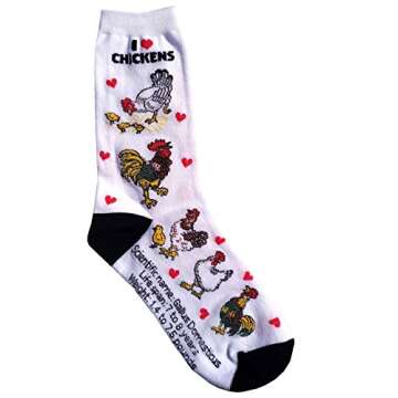 Evolution Avenue I Love Chicken Women Socks Cotton New Gift Fun Unique Fashion