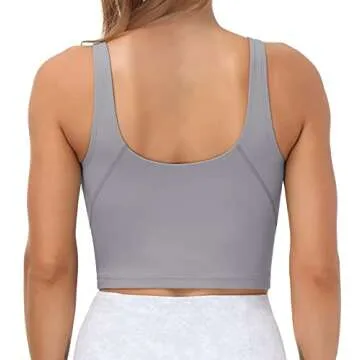 Women’s Longline Sports Bra - Padded Medium Support Yoga Tank