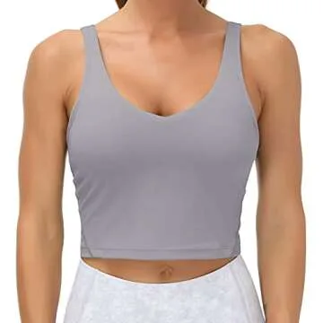 Women’s Longline Sports Bra - Padded Medium Support Yoga Tank