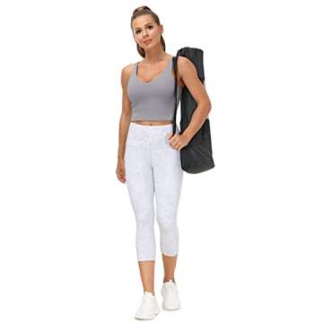 Women’s Longline Sports Bra Wirefree Padded Medium Support Yoga Bras Gym Running Workout Tank Tops (Lavender Grey, Small)