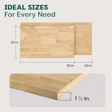 Bme Hevea Solid Wood Butcher Block Table Top for DIY