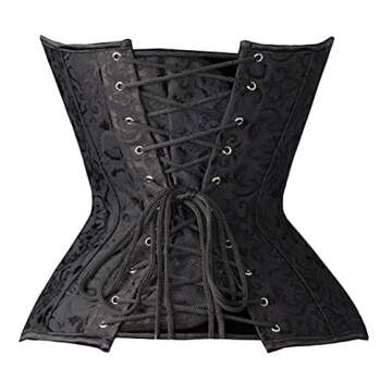SHAPERX Women's Corset Top Lace Up Boned Sexy Halloween Costume Plus Size Overbust Steampunk with G-...