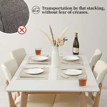 Leetaltree Beige Placemats 12 Pack - Durable & Stylish