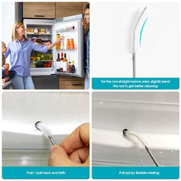 Long Drain Brush Flexible Feeding Tube Brush Slim Cleaning Brush Hose Pipe Brush