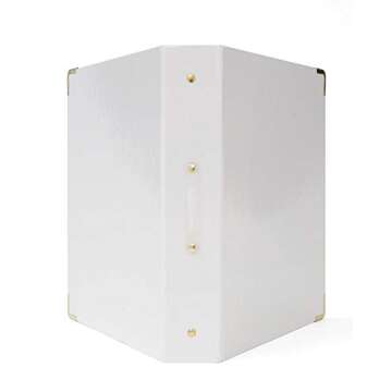 russell+hazel White Patent Signature 3-Ring Binder (36917)