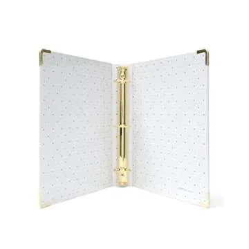 russell+hazel White Patent Signature 3-Ring Binder (36917)