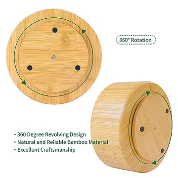 Utoplike Bamboo Rotating Art Supply Organizer for Creative Spaces