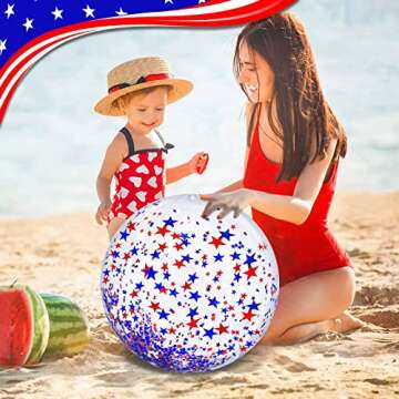 TURNMEON 5 Pack Sequins Beach Ball 24 Inch 16 Inch Jumbo Pool Toys Balls Giant Confetti Glitters Inflatable Clear Beach Ball Swimming Pool Water Beach Toys Outdoor Summer Party Favors for Kids Adults