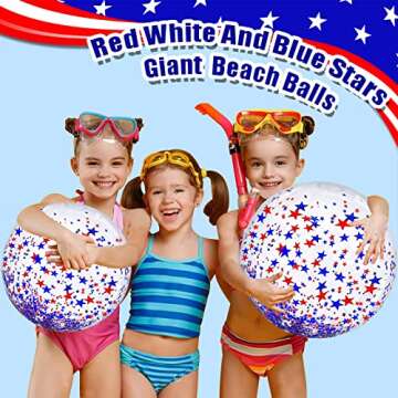 TURNMEON 5 Pack Sequins Beach Ball 24 Inch 16 Inch Jumbo Pool Toys Balls Giant Confetti Glitters Inflatable Clear Beach Ball Swimming Pool Water Beach Toys Outdoor Summer Party Favors for Kids Adults