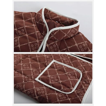 Omoone Women's Stylish Cropped Quilted Jacket for Winter